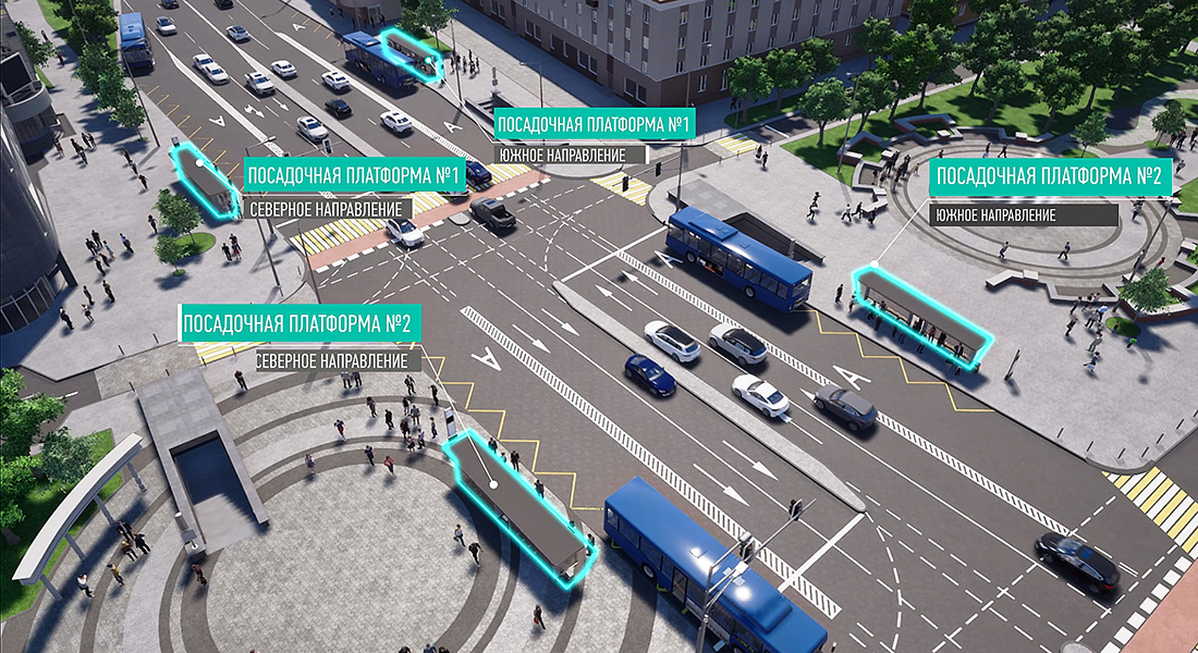 Visualization of a traffic solution in Belgorod